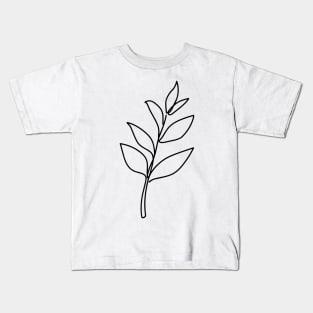 Line Art Flora (Black) Kids T-Shirt